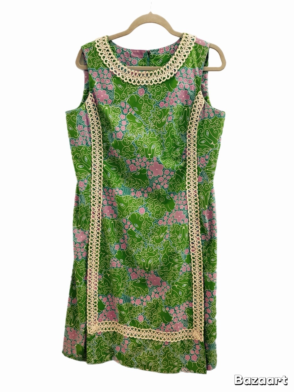 Vintage 1960 Lilly Pulitzer Sleeveless Green Shift Dress 12